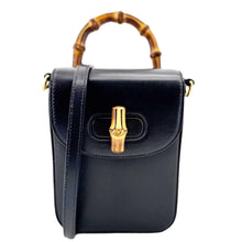 Load image into Gallery viewer, GUCCI Bamboo 3Way Calfskin Leather Shoulder Bag Black 702106
