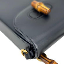 Load image into Gallery viewer, GUCCI Bamboo 3Way Calfskin Leather Shoulder Bag Black 702106
