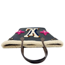 Load image into Gallery viewer, LOUIS VUITTON Neverfull MM Monogram Teddy Shearling Shoulder Bag Black
