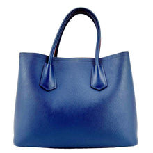 Load image into Gallery viewer, PRADA Double Handle Medium Saffiano Leather Shoulder Bag Navy Blue
