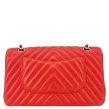 Load image into Gallery viewer, CHANEL Classic Double Flap Medium Chevron Leather Shoulder Bag Orange
