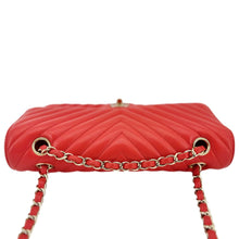Load image into Gallery viewer, CHANEL Classic Double Flap Medium Chevron Leather Shoulder Bag Orange

