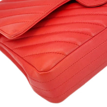 Load image into Gallery viewer, CHANEL Classic Double Flap Medium Chevron Leather Shoulder Bag Orange
