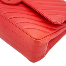Load image into Gallery viewer, CHANEL Classic Double Flap Medium Chevron Leather Shoulder Bag Orange
