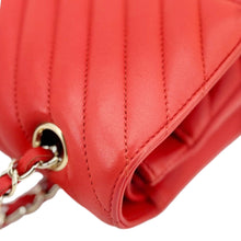 Load image into Gallery viewer, CHANEL Classic Double Flap Medium Chevron Leather Shoulder Bag Orange
