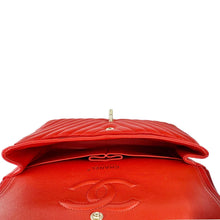 Load image into Gallery viewer, CHANEL Classic Double Flap Medium Chevron Leather Shoulder Bag Orange
