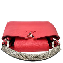 Load image into Gallery viewer, LOUIS VUITTON Capucines BB Python Handle Leather Satchel Shoulder Bag Red

