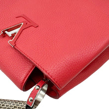 Load image into Gallery viewer, LOUIS VUITTON Capucines BB Python Handle Leather Satchel Shoulder Bag Red
