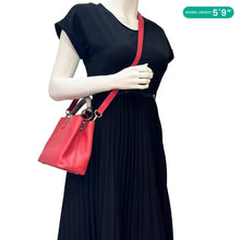 Load image into Gallery viewer, LOUIS VUITTON Capucines BB Python Handle Leather Satchel Shoulder Bag Red
