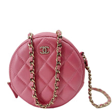 Load image into Gallery viewer, CHANEL Round Pearls Quilted Leather Crossbody Bag Pink
