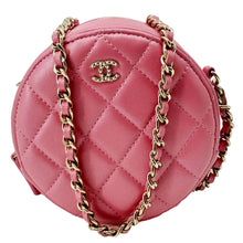 Load image into Gallery viewer, CHANEL Round Pearls Quilted Leather Crossbody Bag Pink
