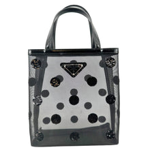 Load image into Gallery viewer, PRADA Ricamo Rete Polka Dot Mesh Tote BLack
