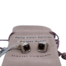 Load image into Gallery viewer, DAVID YURMAN Petite Albion Sterling Silver Pave Diamond Brown Studs Earrings
