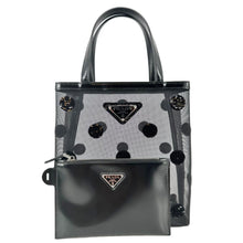 Load image into Gallery viewer, PRADA Ricamo Rete Polka Dot Mesh Tote BLack
