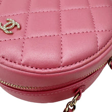 Load image into Gallery viewer, CHANEL Round Pearls Quilted Leather Crossbody Bag Pink
