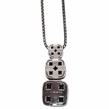 Load image into Gallery viewer, DAVID YURMAN Chiclet Small Sterling Silver Triple Drop Pendant Blue Topaz Necklace
