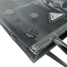 Load image into Gallery viewer, PRADA Ricamo Rete Polka Dot Mesh Tote BLack
