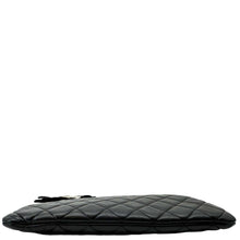 Load image into Gallery viewer, CHANEL Camellia O Case Medium Quilted Leather Clutch Black
