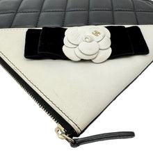 Load image into Gallery viewer, CHANEL Camellia O Case Medium Quilted Leather Clutch Black
