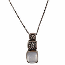 Load image into Gallery viewer, DAVID YURMAN Chiclet Small Sterling Silver Triple Drop Pendant White
