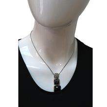 Load image into Gallery viewer, DAVID YURMAN Chiclet Small Sterling Silver Triple Drop Pendant Black
