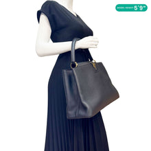 Load image into Gallery viewer, LOUIS VUITTON Capucines BB Python Handle Leather Satchel Bag Black
