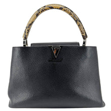 Load image into Gallery viewer, LOUIS VUITTON Capucines BB Python Handle Leather Satchel Bag Black
