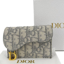 Load image into Gallery viewer, CHRISTIAN DIOR Saddle Oblique Canvas Card Holder Gray
