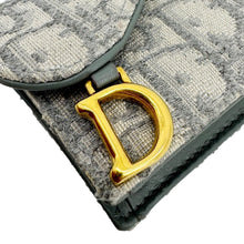 Load image into Gallery viewer, CHRISTIAN DIOR Saddle Oblique Canvas Card Holder Gray
