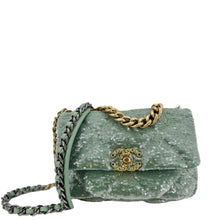 Load image into Gallery viewer, CHANEL 19 Flap Medium Sequins Shoulder Bag Green
