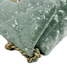 Load image into Gallery viewer, CHANEL 19 Flap Medium Sequins Shoulder Bag Green
