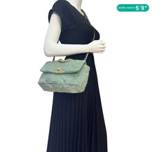 Load image into Gallery viewer, CHANEL 19 Flap Medium Sequins Shoulder Bag Green
