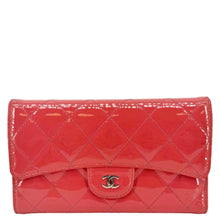 Load image into Gallery viewer, CHANEL Quilted Patent Leather Long Wallet Pink
