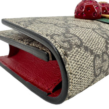 Load image into Gallery viewer, GUCCI Cherry Mini GG Supreme Canavs Chain Wallet Beige 481291
