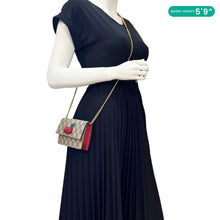 Load image into Gallery viewer, GUCCI Cherry Mini GG Supreme Canavs Chain Wallet Beige 481291
