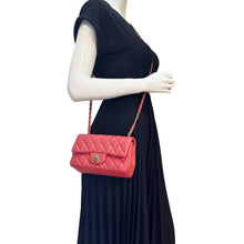 Load image into Gallery viewer, CHANEL Classic Rectangular Flap Mini Quilted Leather Crossbody Bag Reddish Pink
