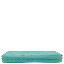 Load image into Gallery viewer, CHANEL Zip Around Quilted Caviar Leather Wallet Turquoise
