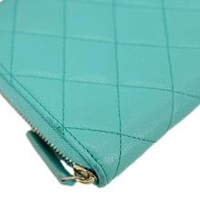 Load image into Gallery viewer, CHANEL Zip Around Quilted Caviar Leather Wallet Turquoise

