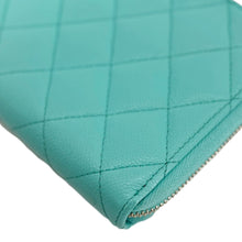 Load image into Gallery viewer, CHANEL Zip Around Quilted Caviar Leather Wallet Turquoise
