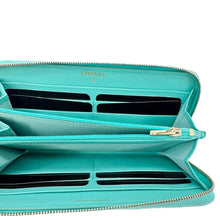 Load image into Gallery viewer, CHANEL Zip Around Quilted Caviar Leather Wallet Turquoise
