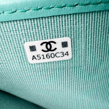 Load image into Gallery viewer, CHANEL Zip Around Quilted Caviar Leather Wallet Turquoise
