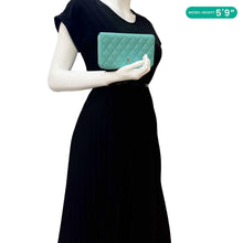 Load image into Gallery viewer, CHANEL Zip Around Quilted Caviar Leather Wallet Turquoise
