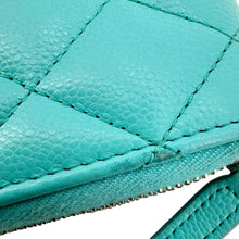 Load image into Gallery viewer, CHANEL Zip Around Quilted Caviar Leather Wallet Turquoise
