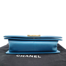 Load image into Gallery viewer, CHANEL Medium Boy Flap Chevron Quilted Calfskin Shoulder Bag Blue
