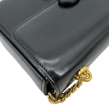 Load image into Gallery viewer, CELINE Triomphe Claude Shiny Leather Chain Shoulder Bag Black
