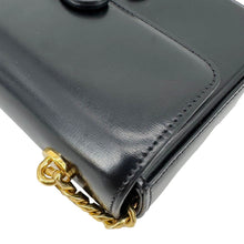 Load image into Gallery viewer, CELINE Triomphe Claude Shiny Leather Chain Shoulder Bag Black
