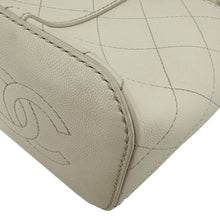 Load image into Gallery viewer, CHANEL CC Drawstring Quilted Leather Crossbody Bucket Bag Cream
