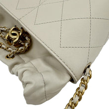 Load image into Gallery viewer, CHANEL CC Drawstring Quilted Leather Crossbody Bucket Bag Cream
