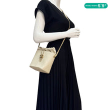 Load image into Gallery viewer, CHANEL CC Drawstring Quilted Leather Crossbody Bucket Bag Cream
