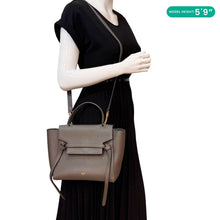 Load image into Gallery viewer, CELINE Micro Belt Grained Leather Shoulder Bag Brown
